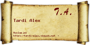Tardi Alex névjegykártya